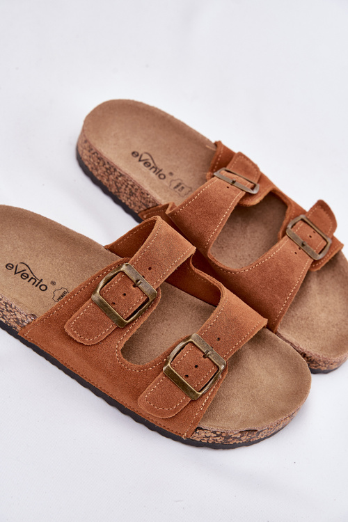 Semišové sandály na korkové podrážce s přezkami Camel Tavira