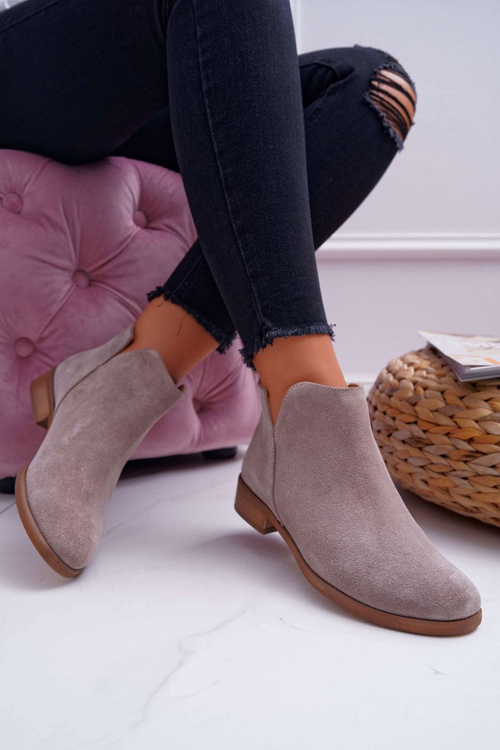 Dámska plochá päta, jarná kožená päta cappuccino šialenstvo