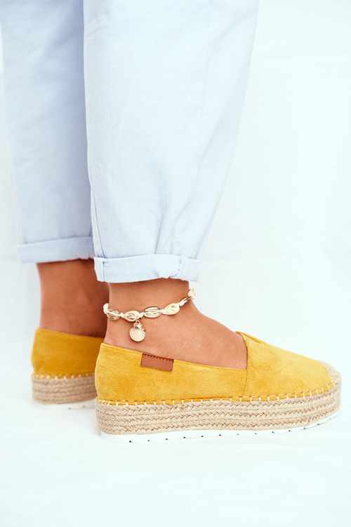 Ženské espadrilles na bielizni Platform Yellow La Playa