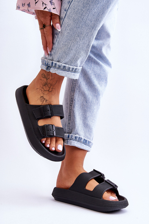 Dámské pěnové sandály s pruhy Černá Sharmen