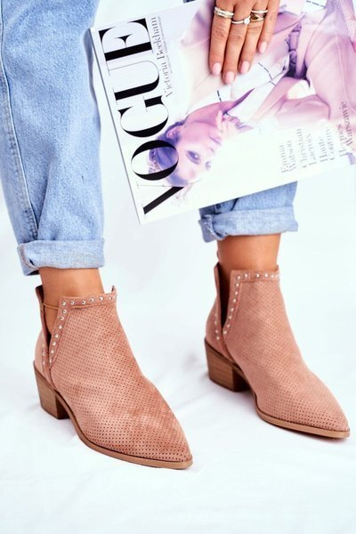 Dámské Kotníkové Boty Na Podpatku Růžové Margate