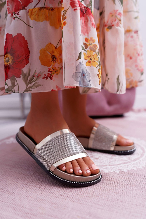 Dámské Nazouváky Se Zirkony Zlaté Rentre