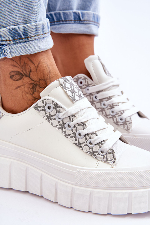Dámské kožené tenisky na platformě bílé Alison