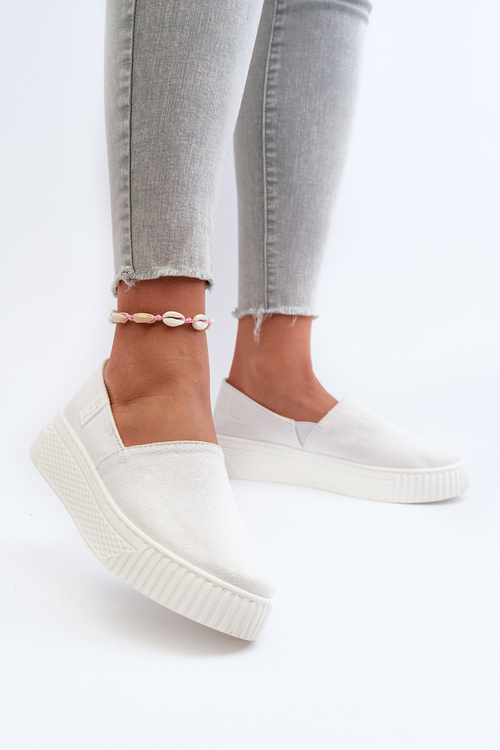 Dámské tenisky na platformě NN276006 s paměťovým pěnovým systémem Bílé