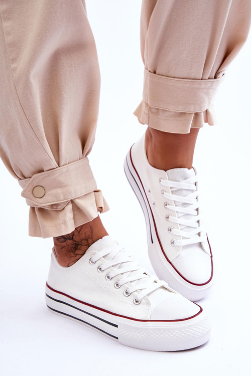 Dámské Tenisky Na Robustní Platformě Bílé Ember