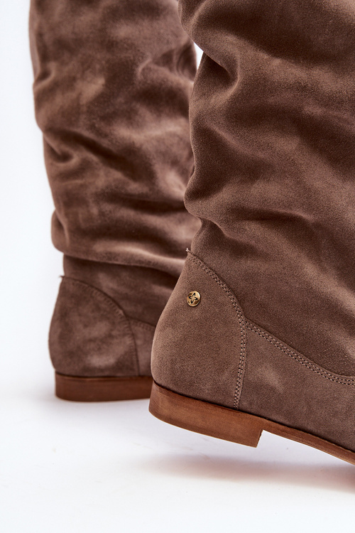 Dámské semišové kotníkové boty Maciejka 05790-04 Bežové