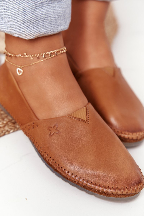 Dámské Kožené Baleríny Maciejka Camel 01930-52