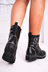 Dámské Kotníkové Boty Stříbrné nýty Černé Freed