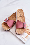 Módne dámske papuče s ružovou sponou INBLU CP000031