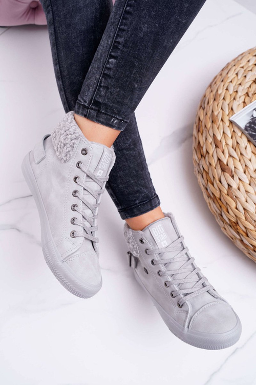 Dámské Tenisky Big Star Vysoké zateplené Šedé EE274079