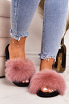 Dámské Nazouváky S Kožešinou Růžové Belmondo
