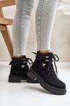 Dámske Čierne Šnurovacie Čižmy Rabaria