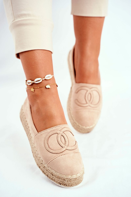 Ženské espadrilles na platforme Straw Beige Febi
