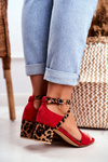 Lu Boo Sandals Red Leopard Print na post dora