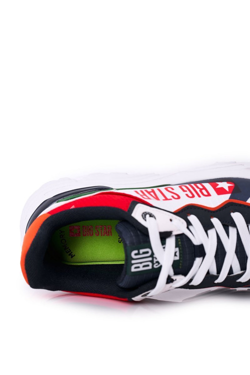 Pánské Sportovní Obuv Memory Foam Big Star HH174208 Bílé-Tmavě Modré
