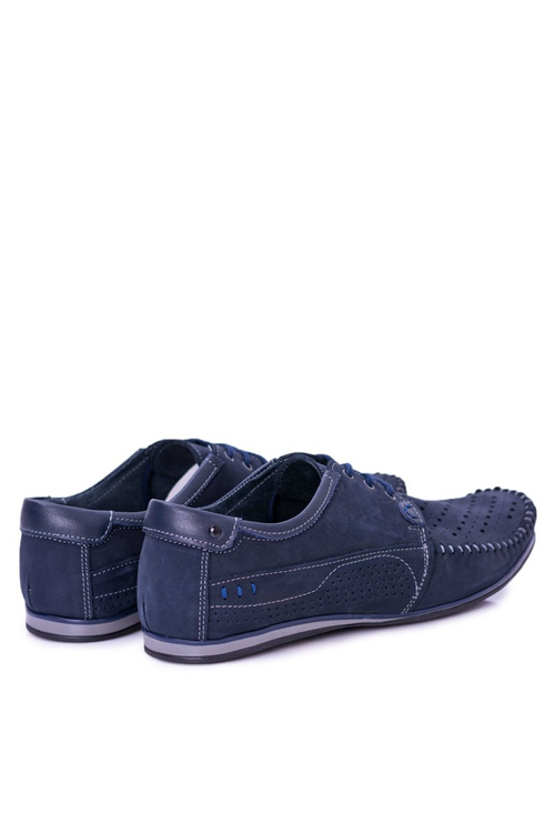 Morty Navy Blue Leather Poise