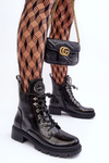 Maľované topánky s dekoráciou čierny Emmber
