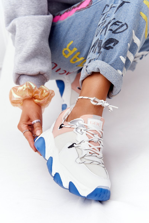 Sportovní Obuv Na Velkých Podrážkách GOE HH2N4034 Bílé-Růžové