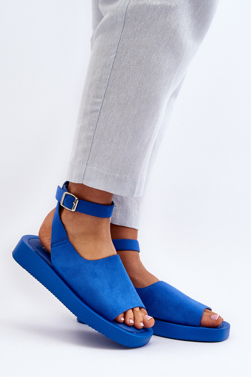 Pohodlné dámské sandály na platformě modré Rubie
