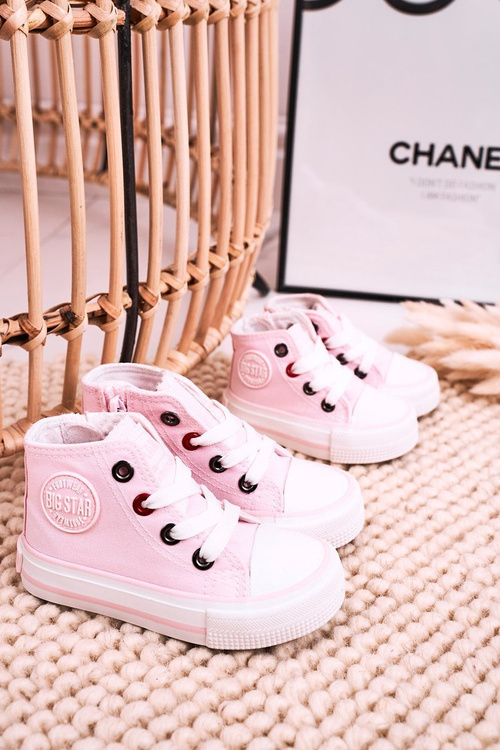 Dětské Tenisky Vysoké Se Zipem BIG STAR HH374191 Růžové