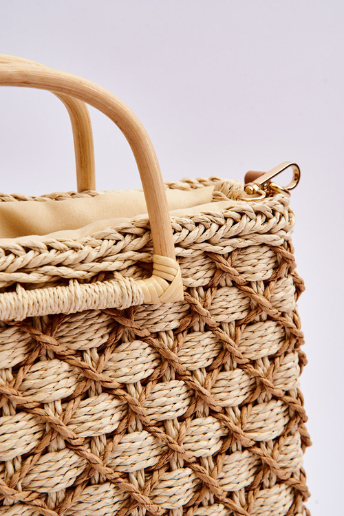 Pletená taška Messenger světle béžová