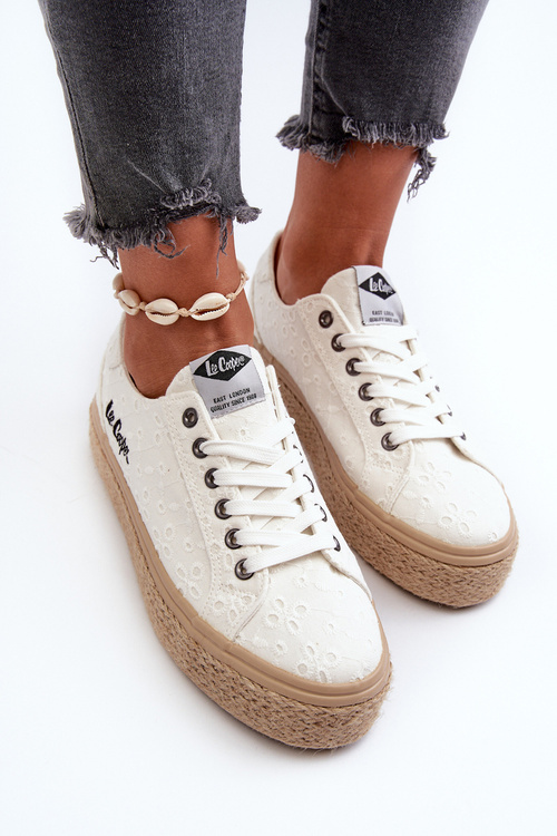 Tenisky S Plétěním Lee Cooper LCW-24-44-2410 Bílé