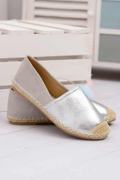 Strieborné dámske paoli espadrilles