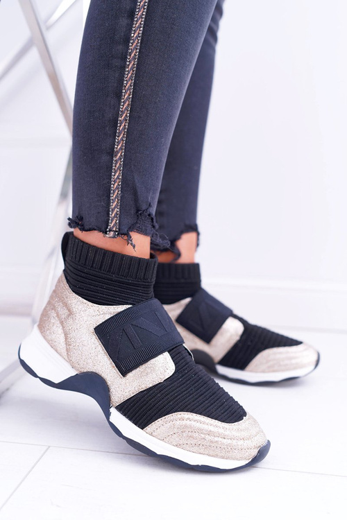 Dámská Sportovní Obuv Lu Boo S Ponožkou Brokátové Zlato Phantom