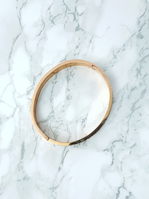 Dámsky oceľový náramok s zirkónmi Pink Gold Verne