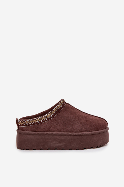 Dámske zimné čižmy s ozdobným vyšívaním čokoládové Jenira