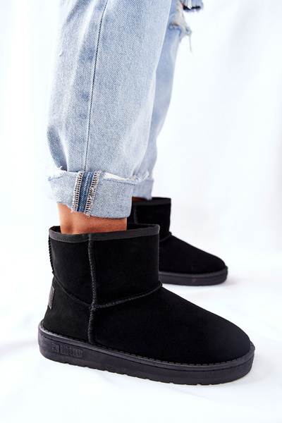 Dámske kožené snehové topánky Veľká hviezda II274440 Čierna