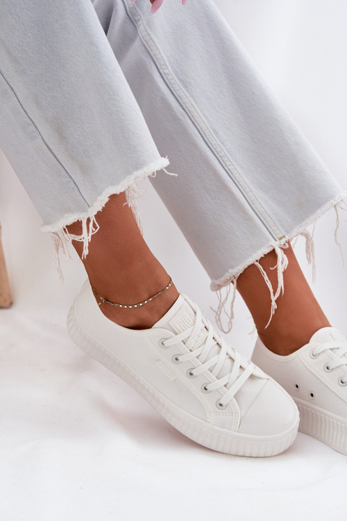 Dámské Textilní Tenisky Na Platformě Big Star RR274776 Bílé