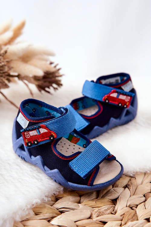 Sandále suchý zips 350p014 Navy modrá