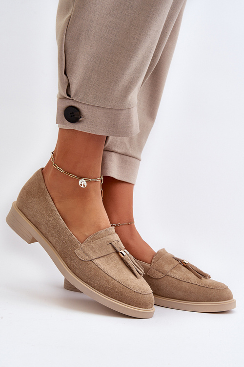 Bežové Dámske Mokasíny Na Plochej Päte Zazoo 3420