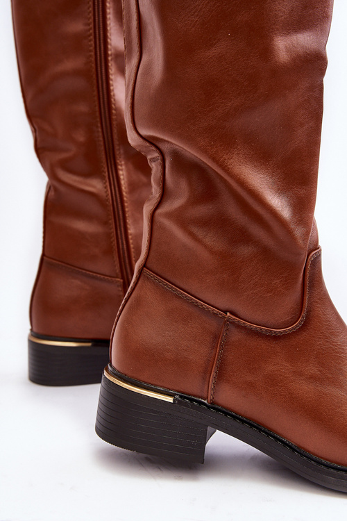 Dámske topánky s bytmi pred kolenom Brown Aviare