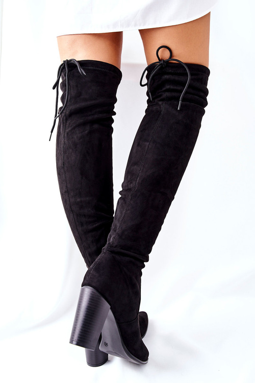 Dámske topánky na semišovom poste Black Monleek