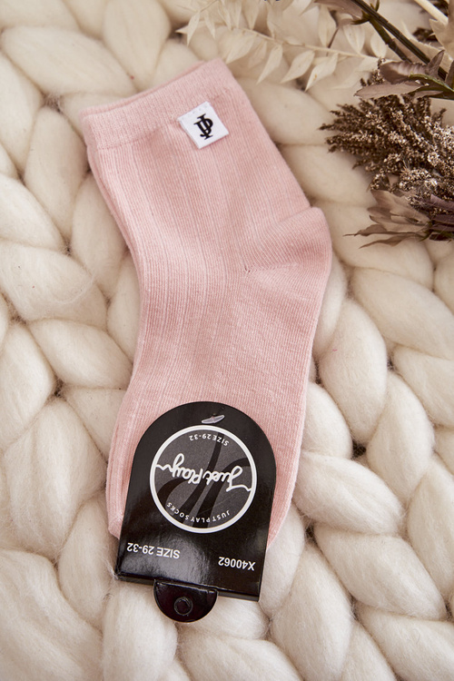 Mládež klasické pruhované ponožky růžové