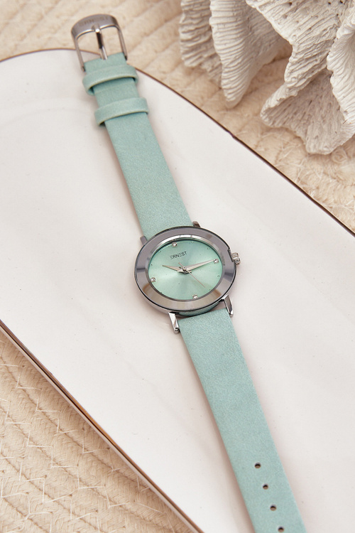 Dámské hodinky s mátovým řemínkem Ernest E62035L