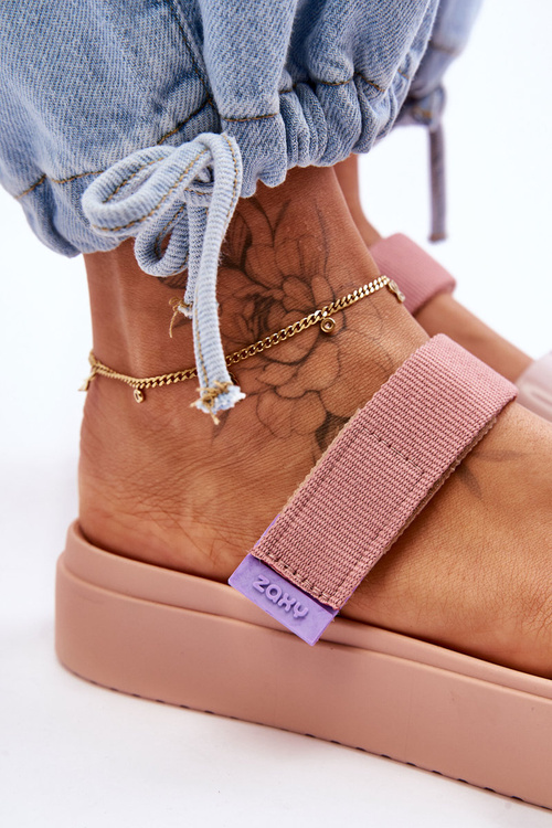 Voňavé gumové Žabky se suchým zipem ZAXY HH285284 Nude