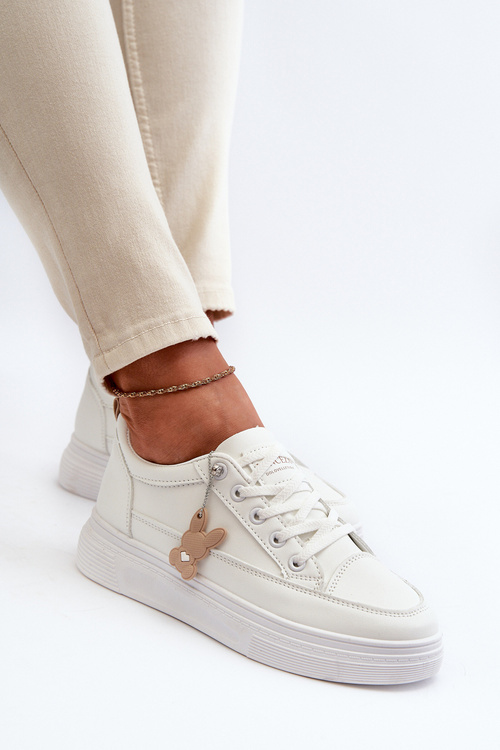 Tenisky Dámské Sportovní Na Platformě S Ozdobou Bílý VINCEZA 13613