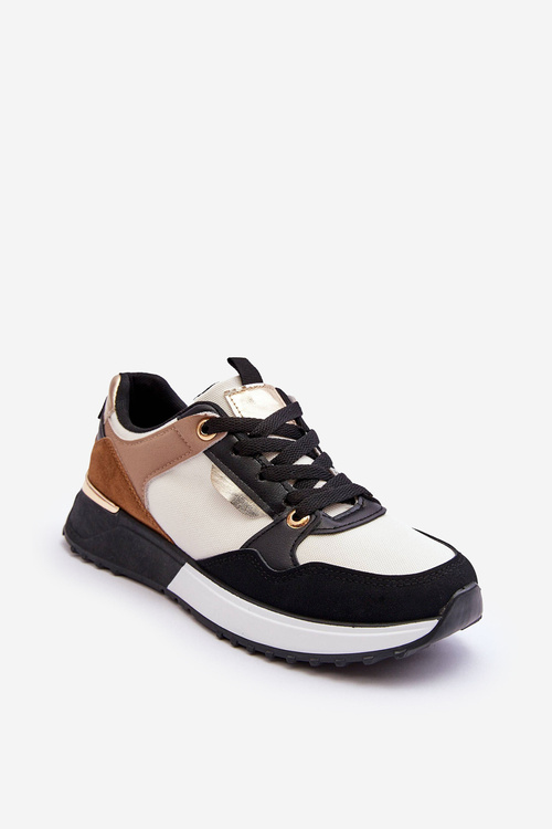 Štýlové dámske béžové čierno dámske športové topánky