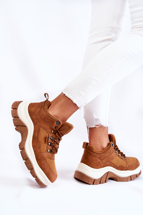 Dámska trekkingová obuv Pamäť pena Veľká hviezda kk274362 hnedá