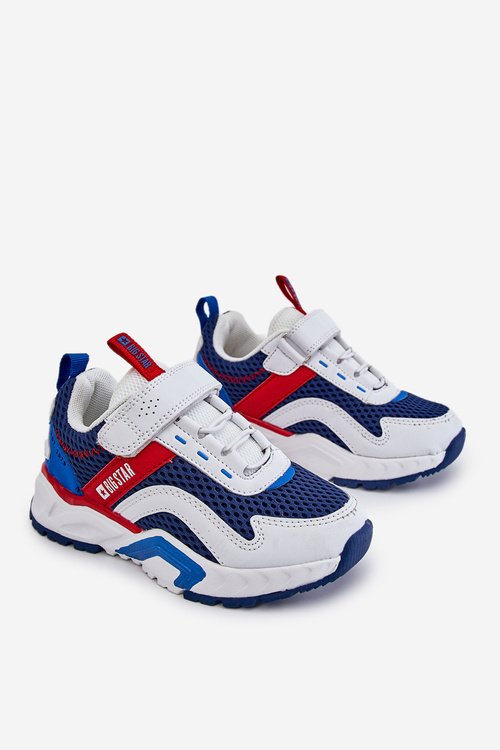 Dětská sportovní obuv se suchým zipem Big Star JJ374259 Bílá a tmavě modrá