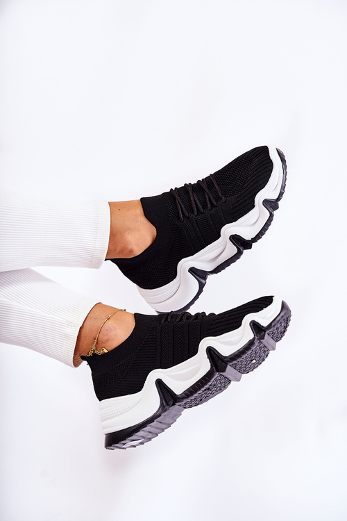 Ženské posuvné čierne tenisky