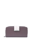Dámská velká peněženka na zip tečky Fialový Lunelly