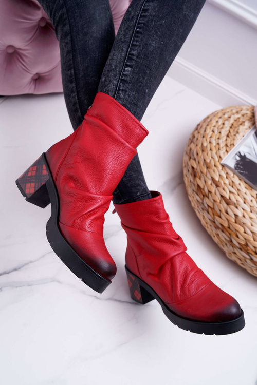 Dámske kožené topánky Maciejka Red 04216-08/00-3