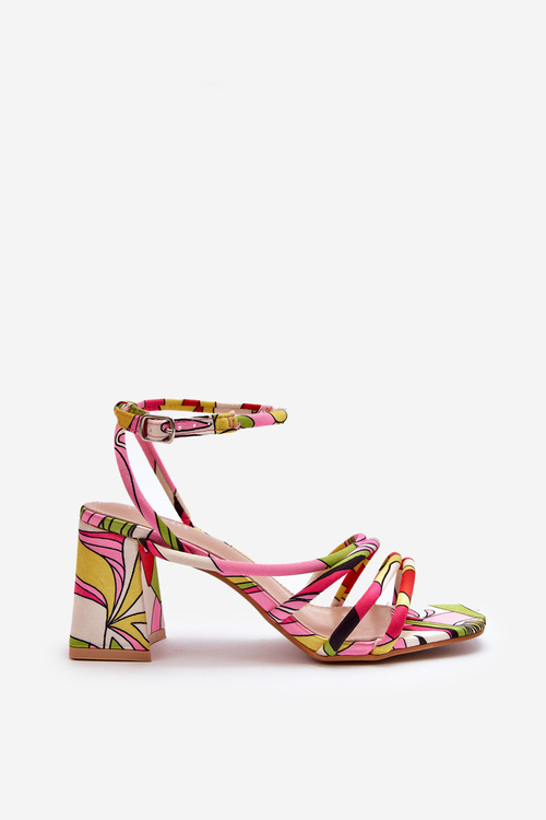 Vzorované sandály na podpatku Multikolor Jenglla