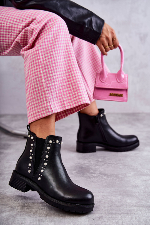 Kožené nazouváky Černá Ferra