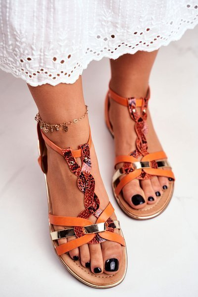 Elegantné sandále s hadím vzorom Brooke Orange