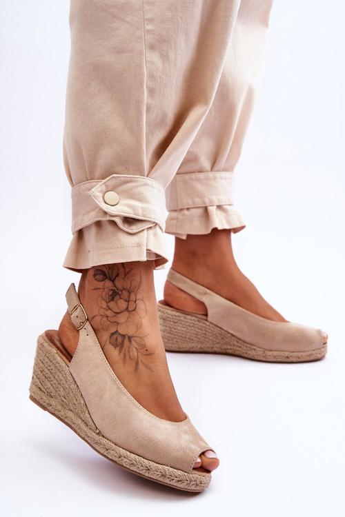 Tieňové sandále na klinoch beige elsie